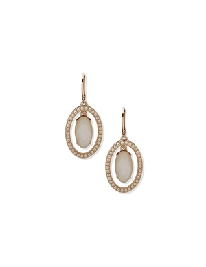 Boucles d'oreilles percées Anne Klein Orbital with Pearl Halo   | QTF-0047114